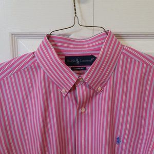 Ralph Lauren Men's Pink Long-Sleeved Shirt - XL
